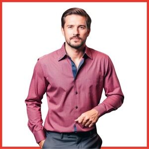 Stefano Ricci Men’s Check Button-Down Shirt. Red, Black. Size 43/17. Like-New